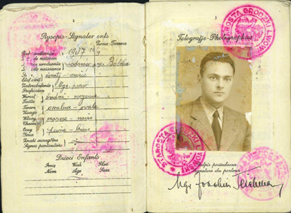 Chaim Teichman  Passport 1933